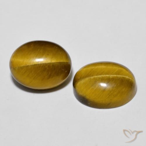 Pedras preciosas de Olho de Tigre Marrom dourado natural de 6.22 ct, oval, Opaco