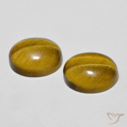 Pedras preciosas de Olho de Tigre Marrom dourado natural de 6.22 ct, oval, Opaco