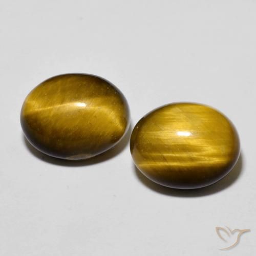 6.01ctw Natural Castanho médio Olho de Tigre, oval, Opaco