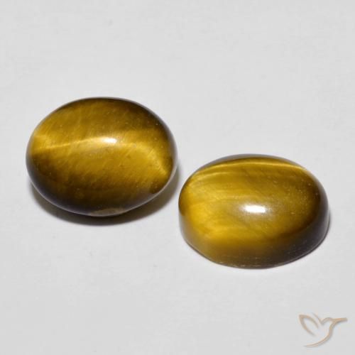 Pedras preciosas de Olho de Tigre Castanho médio natural de 6.01 ct, oval, Opaco