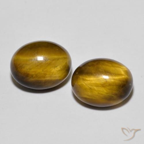 6.95ctw Natural Marrom Quente Olho de Tigre, oval, Opaco