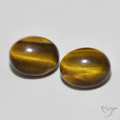 6.06ctw Natural Marrom dourado Olho de Tigre, oval, Opaco