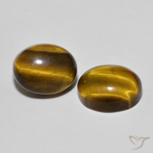 Pedras preciosas de Olho de Tigre Marrom dourado natural de 6.06 ct, oval, Opaco