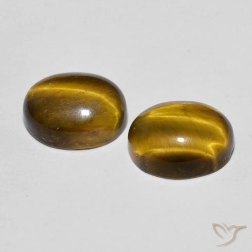 Pedras preciosas de Olho de Tigre Marrom dourado natural de 6.06 ct, oval, Opaco