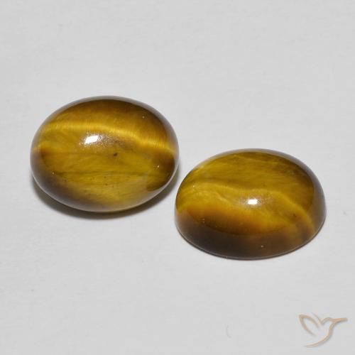 Pedras preciosas de Olho de Tigre Marrom dourado natural de 6.11 ct, oval, Opaco