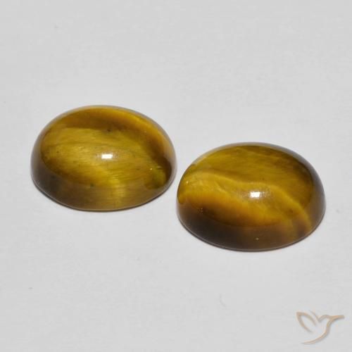Pedras preciosas de Olho de Tigre Marrom dourado natural de 6.11 ct, oval, Opaco