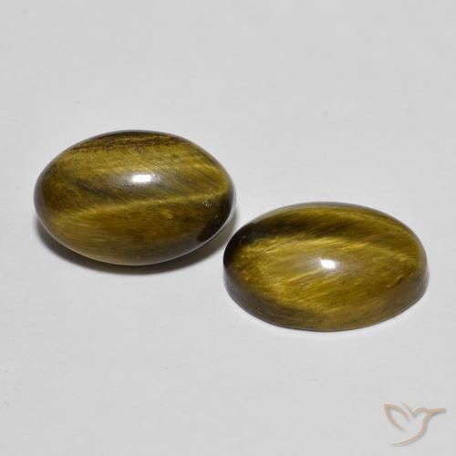 Pedras preciosas de Olho de Tigre Marrom Quente natural de 8.31 ct, oval, Opaco