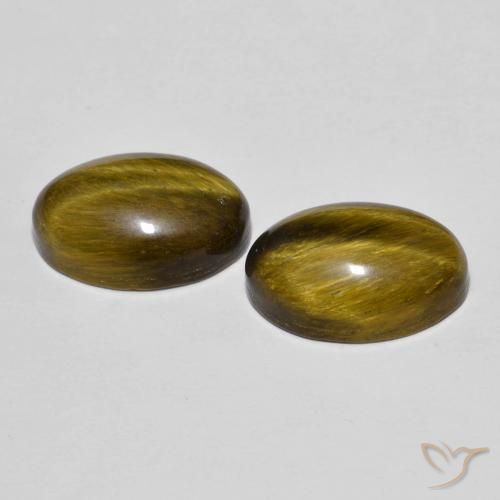 Pedras preciosas de Olho de Tigre Marrom Quente natural de 8.31 ct, oval, Opaco