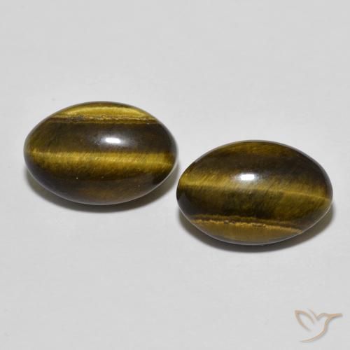 7.97ctw Natural Marrom Quente Olho de Tigre, oval, Opaco