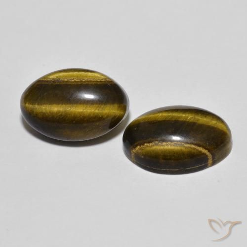 Pedras preciosas de Olho de Tigre Marrom Quente natural de 7.97 ct, oval, Opaco