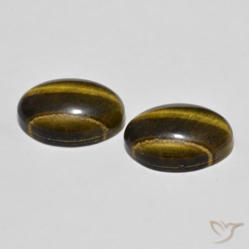 Pedras preciosas de Olho de Tigre Marrom Quente natural de 7.97 ct, oval, Opaco