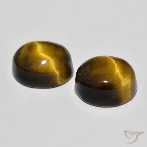 Pedras preciosas de Olho de Tigre Marrom dourado natural de 10.69 ct, oval, Opaco