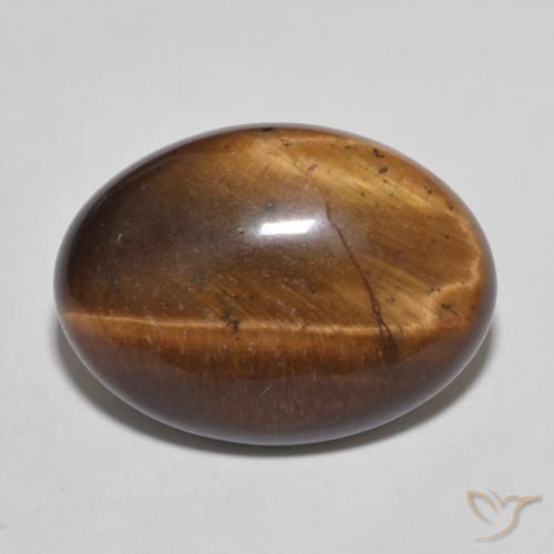 9.50ct Natural Marrom Caramelo Olho de Tigre, oval, Opaco