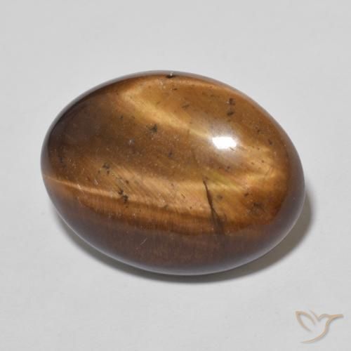 Olho de Tigre Marrom Caramelo Natural 9.50ct, oval, Opaco