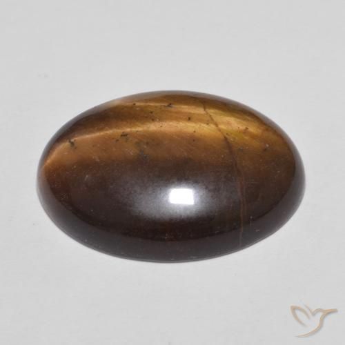 Olho de Tigre Marrom Caramelo Natural 9.50ct, oval, Opaco