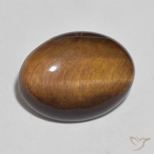 Olho de Tigre Castanho médio Natural 9.26ct, oval, Opaco