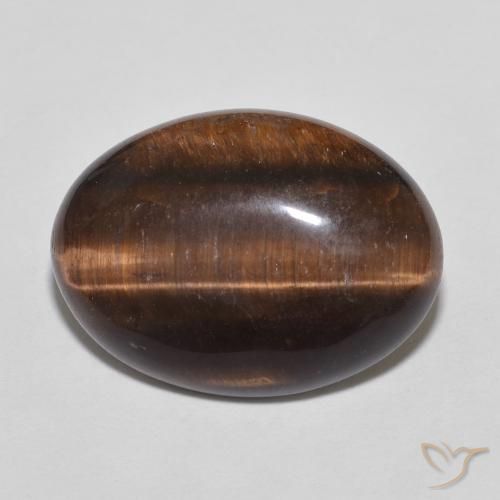 8.77ct Natural Hickory Brown Olho de Tigre, oval, Opaco