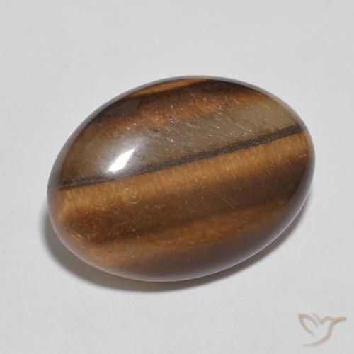 9.56ct Natural Castanho Canela Profundo Olho de Tigre, oval, Opaco