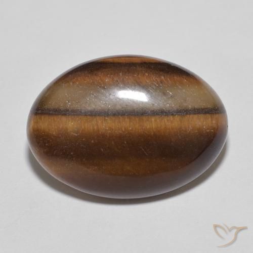 Olho de Tigre Castanho Canela Profundo Natural 9.56ct, oval, Opaco