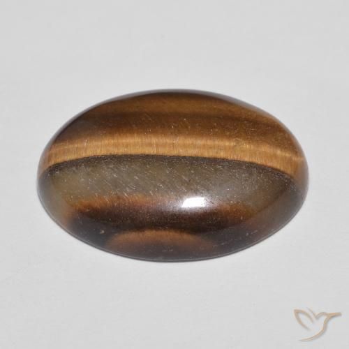 Olho de Tigre Castanho Canela Profundo Natural 9.56ct, oval, Opaco