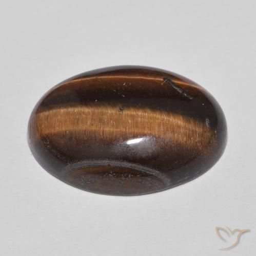 Olho de Tigre Medium Dark-Brown Natural 10.54ct, oval, Opaco