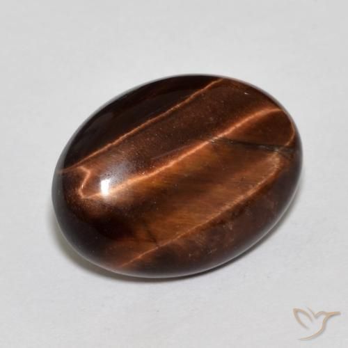 Olho de Tigre Castanho médio Natural 11.25ct, oval, Opaco