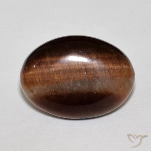 9.89ct Natural Marrom avermelhado Olho de Tigre, oval, Opaco