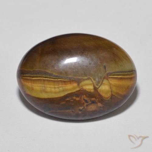 Olho de Tigre Dourado Marrom Natural 9.28ct, oval, Opaco