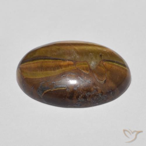 Olho de Tigre Dourado Marrom Natural 9.28ct, oval, Opaco
