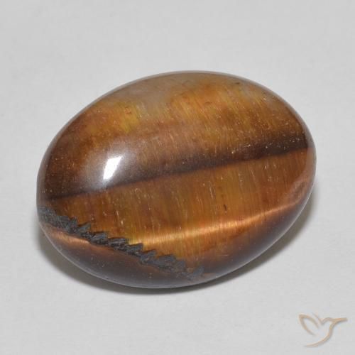 Olho de Tigre Marrom dourado Natural 9.52ct, oval, Opaco