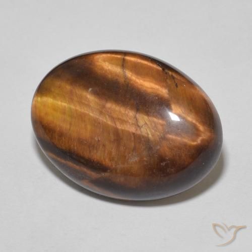 9.77ct Natural Medium Dark-Brown Olho de Tigre, oval, Opaco
