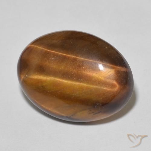 Olho de Tigre Marrom dourado Natural 9.66ct, oval, Opaco