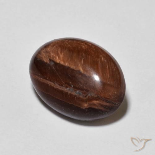 Olho de Tigre Marrom avermelhado Natural 6.22ct, oval, Opaco