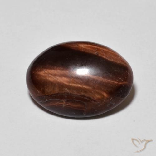 4.17ct Natural Pecan Brown Olho de Tigre, oval, Opaco