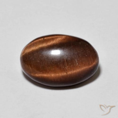 5.24ct Natural Pecan Brown Olho de Tigre, oval, Opaco