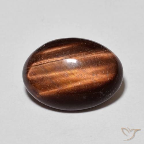 5.15ct Natural Marrom avermelhado Olho de Tigre, oval, Opaco