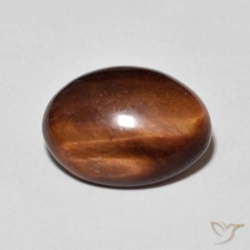 5.19ct Natural Medium Dark-Brown Olho de Tigre, oval, Opaco
