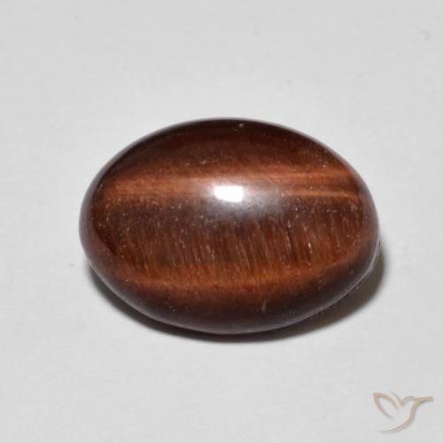 5.31ct Natural Medium Dark-Brown Olho de Tigre, oval, Opaco