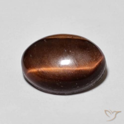 5.42ct Natural Marrom avermelhado Olho de Tigre, oval, Opaco