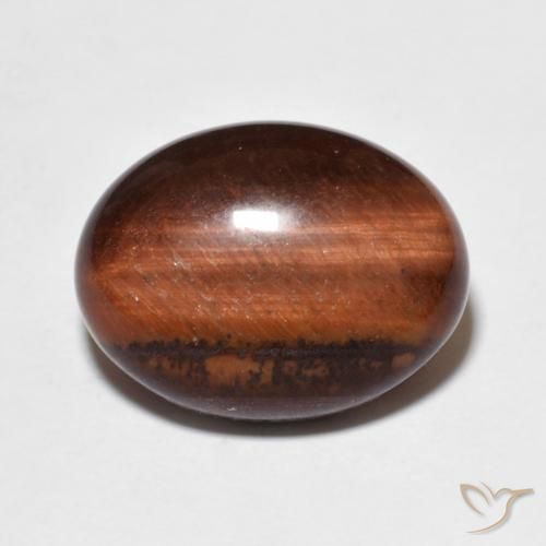 10.00ct Natural Medium Dark-Brown Olho de Tigre, oval, Opaco