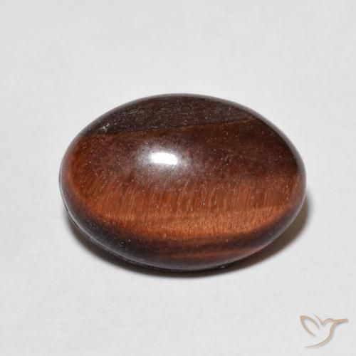 5.64ct Natural Medium Dark-Brown Olho de Tigre, oval, Opaco