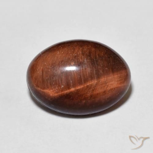 5.38ct Natural Medium Dark-Brown Olho de Tigre, oval, Opaco