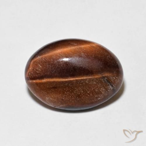 5.19ct Natural Medium Dark-Brown Olho de Tigre, oval, Opaco