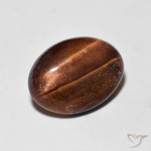 Olho de Tigre Medium Dark-Brown Natural 5.19ct, oval, Opaco