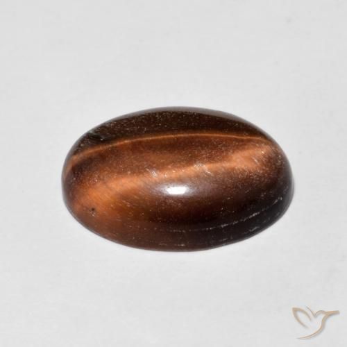 Olho de Tigre Medium Dark-Brown Natural 5.19ct, oval, Opaco