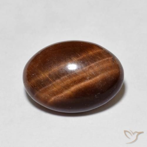 5.38ct Natural Medium Dark-Brown Olho de Tigre, oval, Opaco