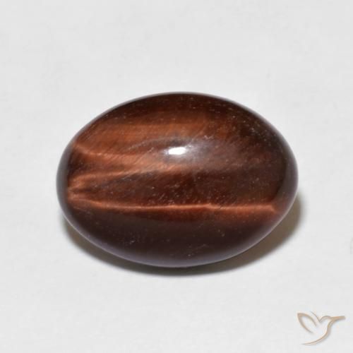 5.18ct Natural Marrom Quente Olho de Tigre, oval, Opaco