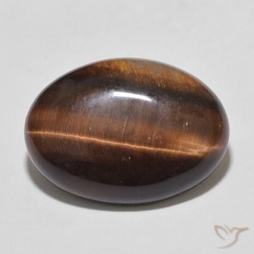 9.86ct Natural Marrom avermelhado Olho de Tigre, oval, Opaco