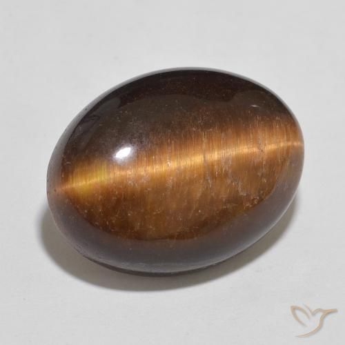 Olho de Tigre Castanho médio Natural 11.10ct, oval, Opaco