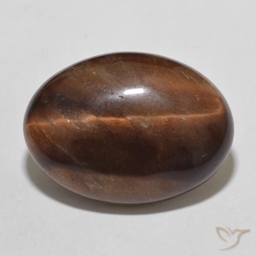 10.01ct Natural Marrom avermelhado Olho de Tigre, oval, Opaco